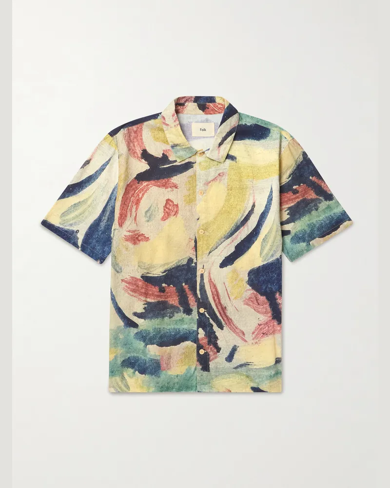 Folk Gabe Printed Linen and Cotton-Blend Shirt Multi