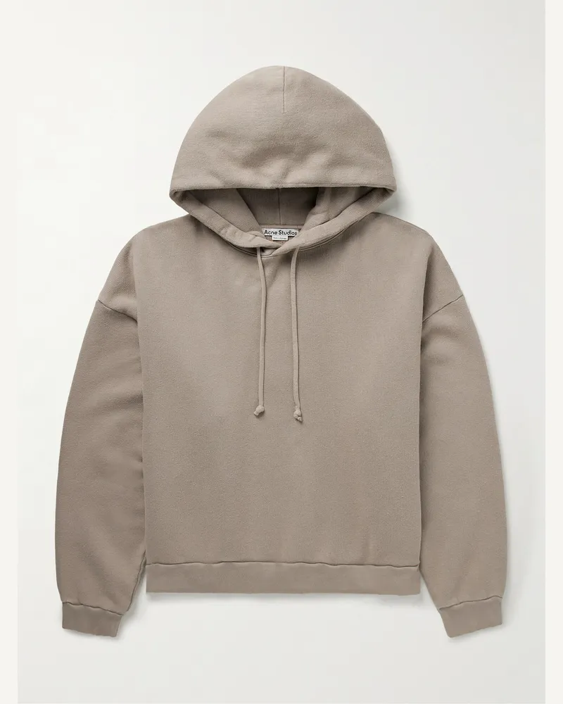 Acne Studios Fester H Hoodie aus Baumwoll-Jersey mit Logoapplikation Neutral