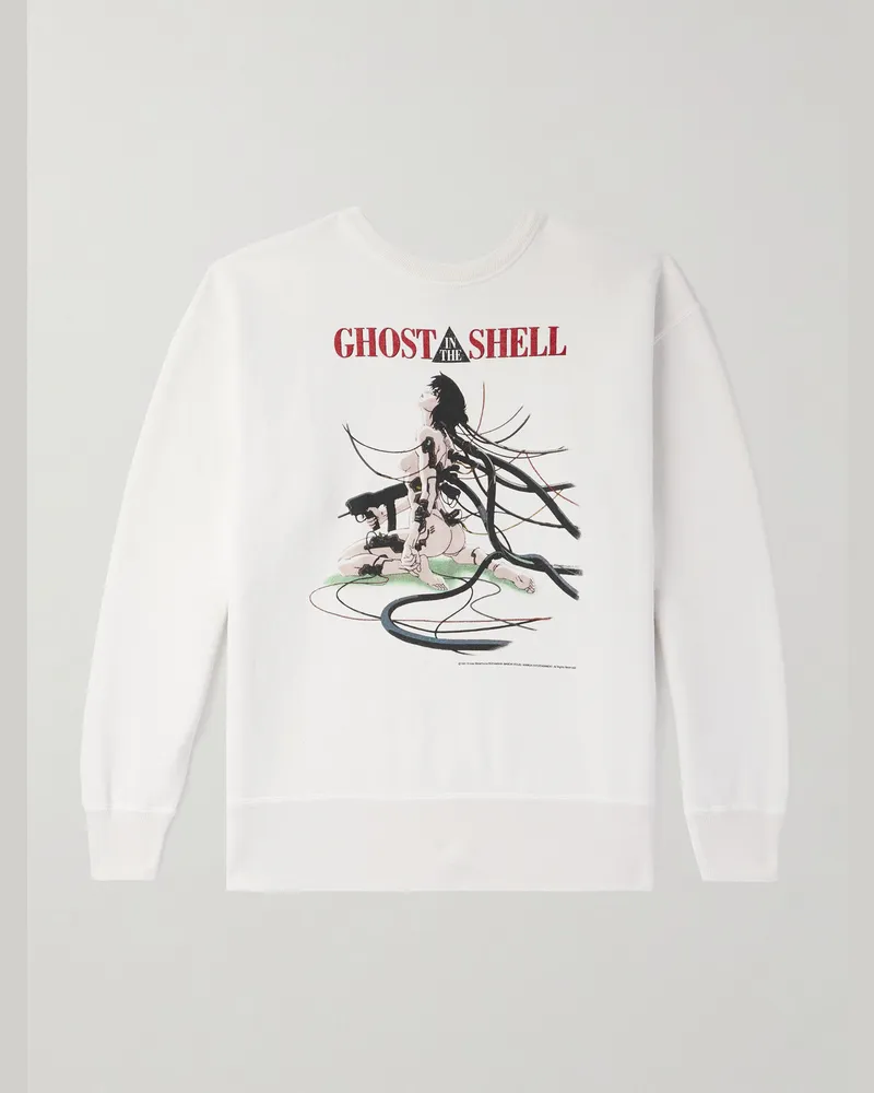 SAINT MXXXXXX Ghost in the Shell Printed Cotton-Jersey Sweatshirt White