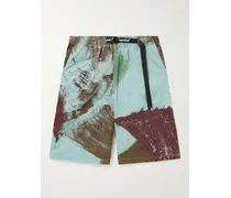Gerade geschnittene Shorts aus bedrucktem Shell