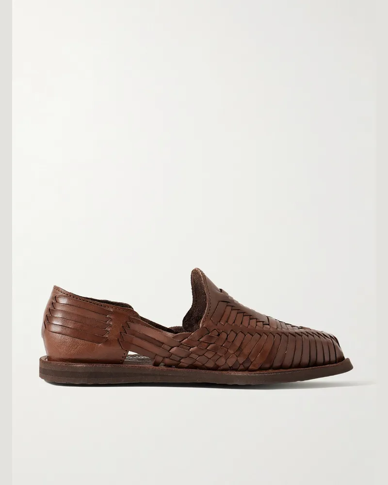 YUKETEN Chamula Cancun Loafers aus geflochtenem Leder Braun