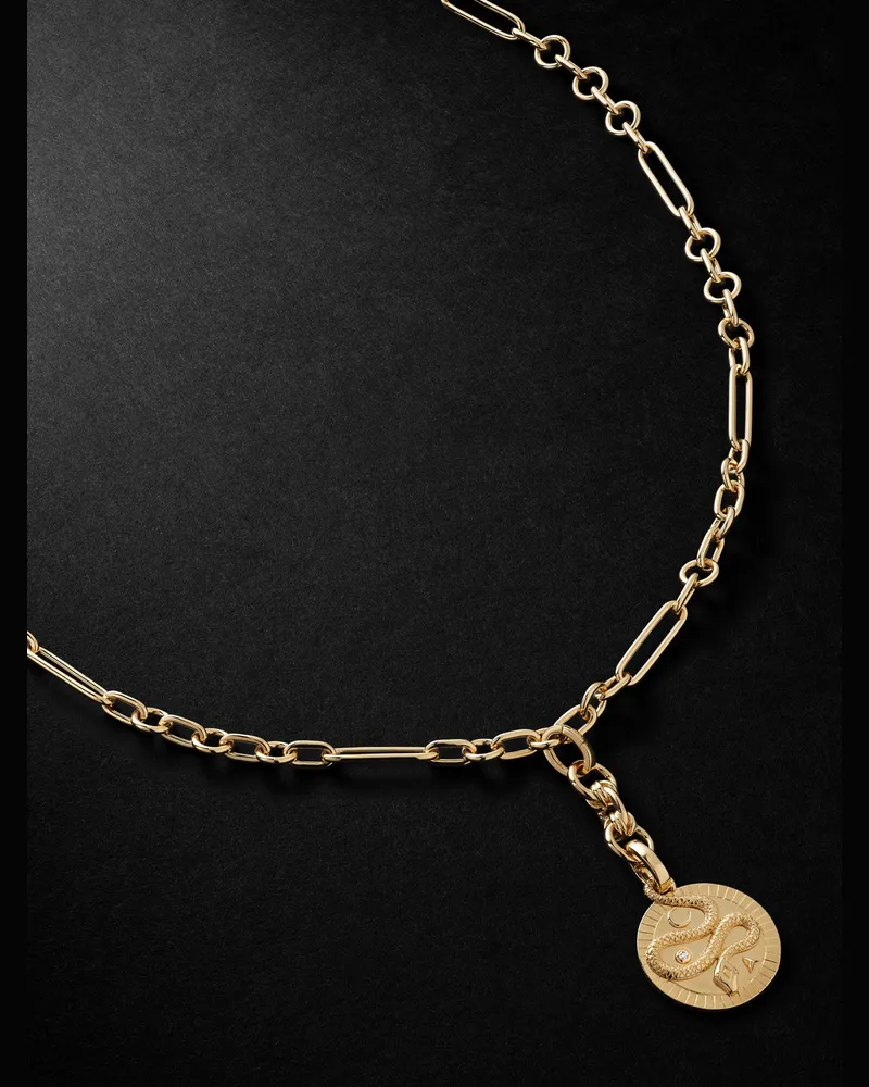 FOUNDRAE Wholeness Anhängerkette aus 18 Karat Gold mit Diamant Gold