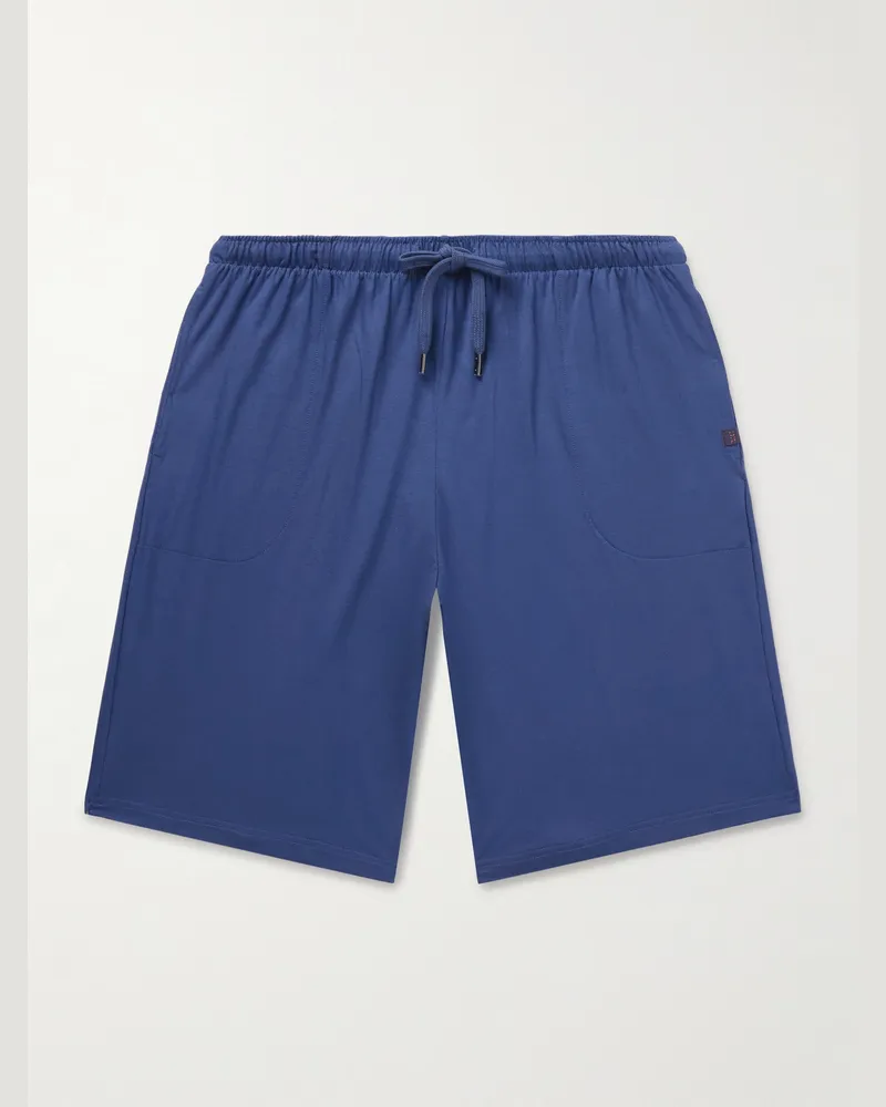 Derek Rose Basel Stretch-Micro Modal Jersey Pyjama Shorts Blue