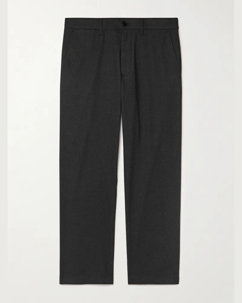 NN 07 Aden 1067 Straight-Leg Recycled Grain de Poudre Trousers Black