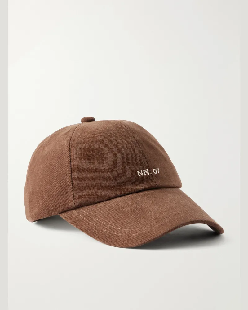 NN 07 Logo-Embroidered Cotton-Twill Baseball Cap Brown