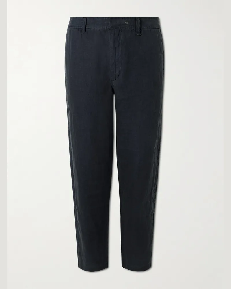 Rag & Bone Gerade geschnittene Hose aus Leinen Schwarz