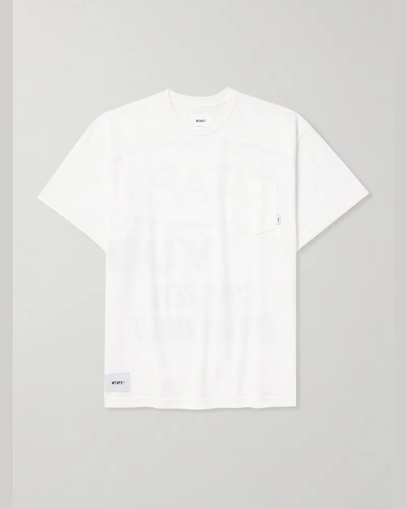 WTAPS T-Shirt aus Baumwoll-Jersey mit Logoapplikation und Print Weiß