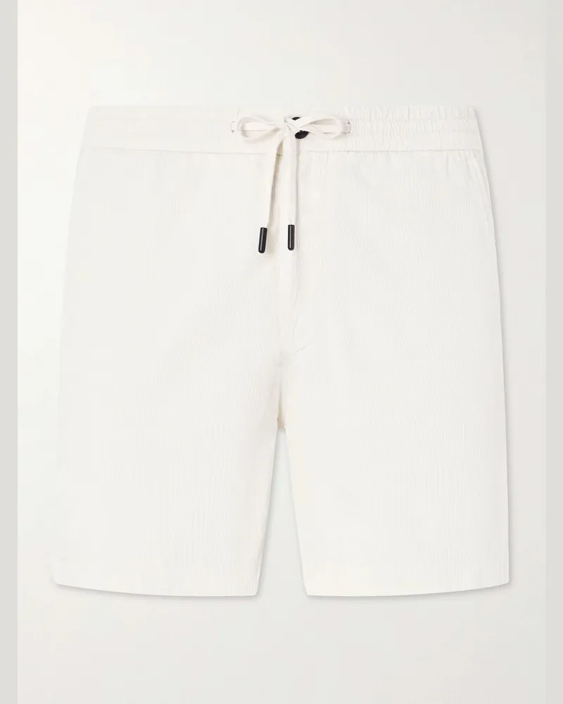 Slowear Straight-Leg Cotton-Corduroy Drawstring Shorts White
