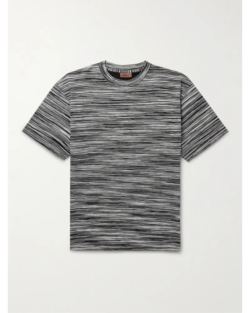 Missoni T-Shirt aus Baumwoll-Jersey in Space-Dye-Optik Schwarz