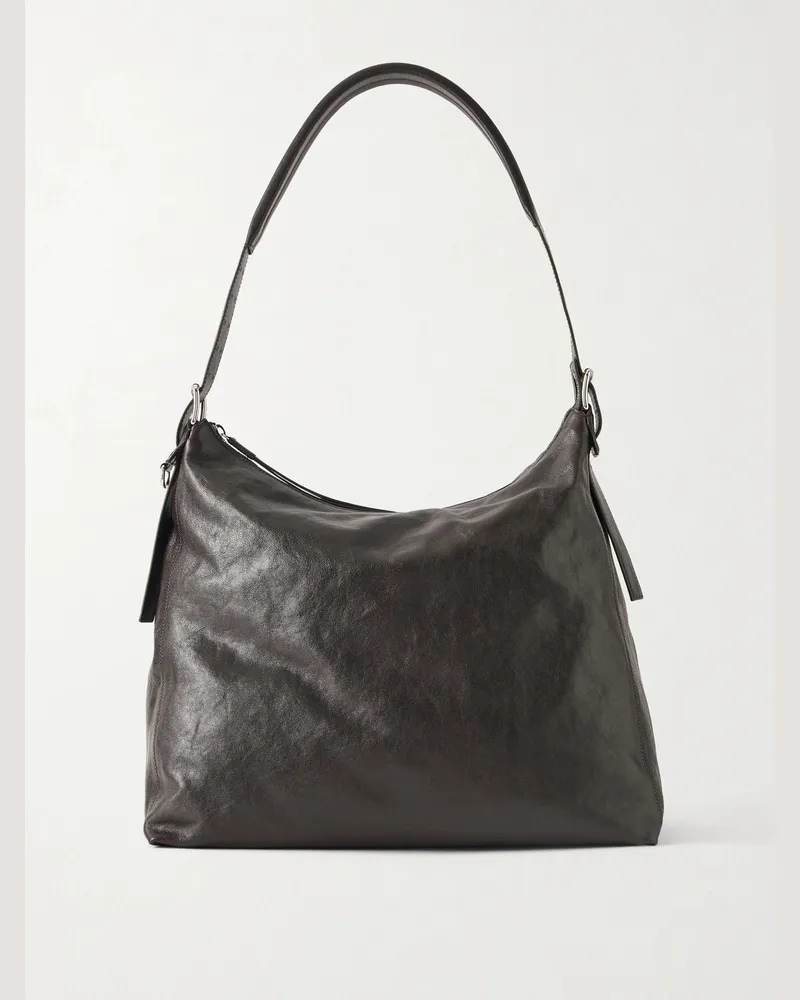 Christophe Lemaire Belted Leather Tote Bag Brown