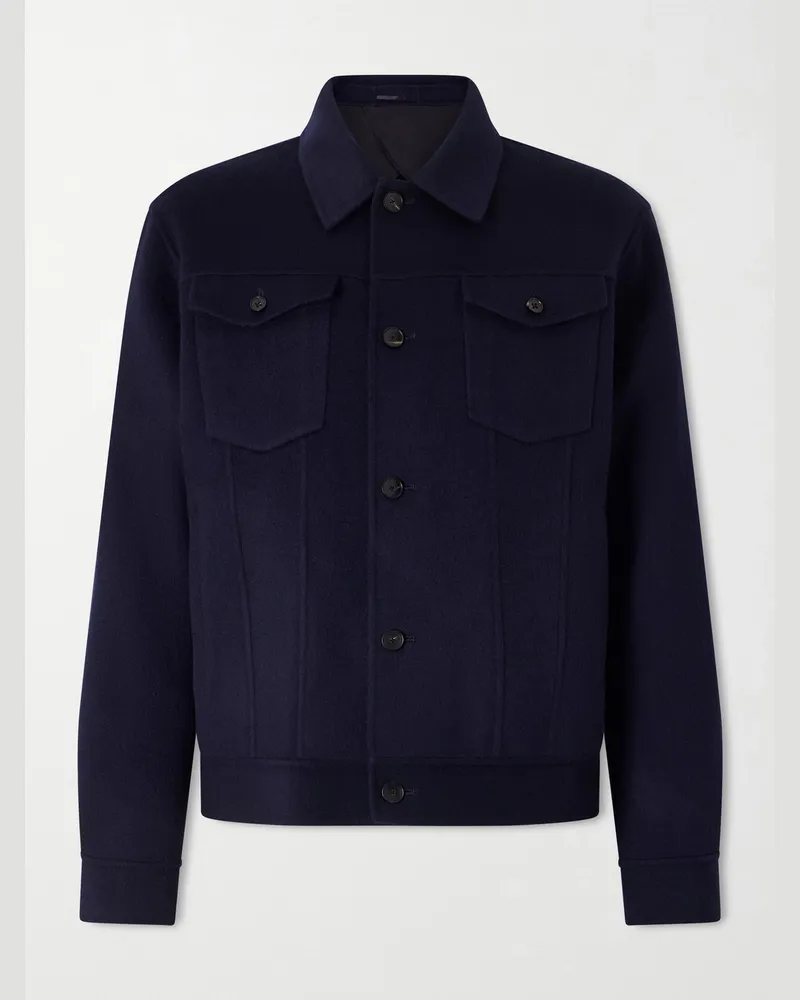 MR P. Double-Faced Wool and Cashmere-Blend Jacket Blue