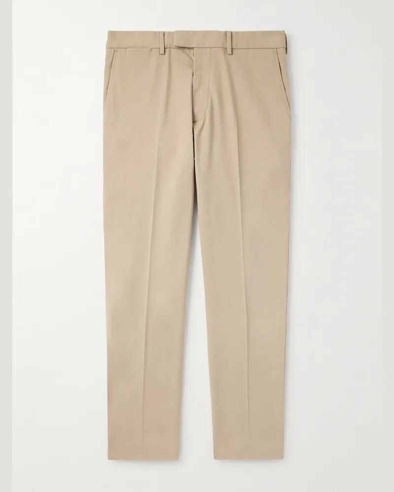 Tom Ford Schmal zulaufende Chino aus Twill aus einer Baumwollmischung Braun