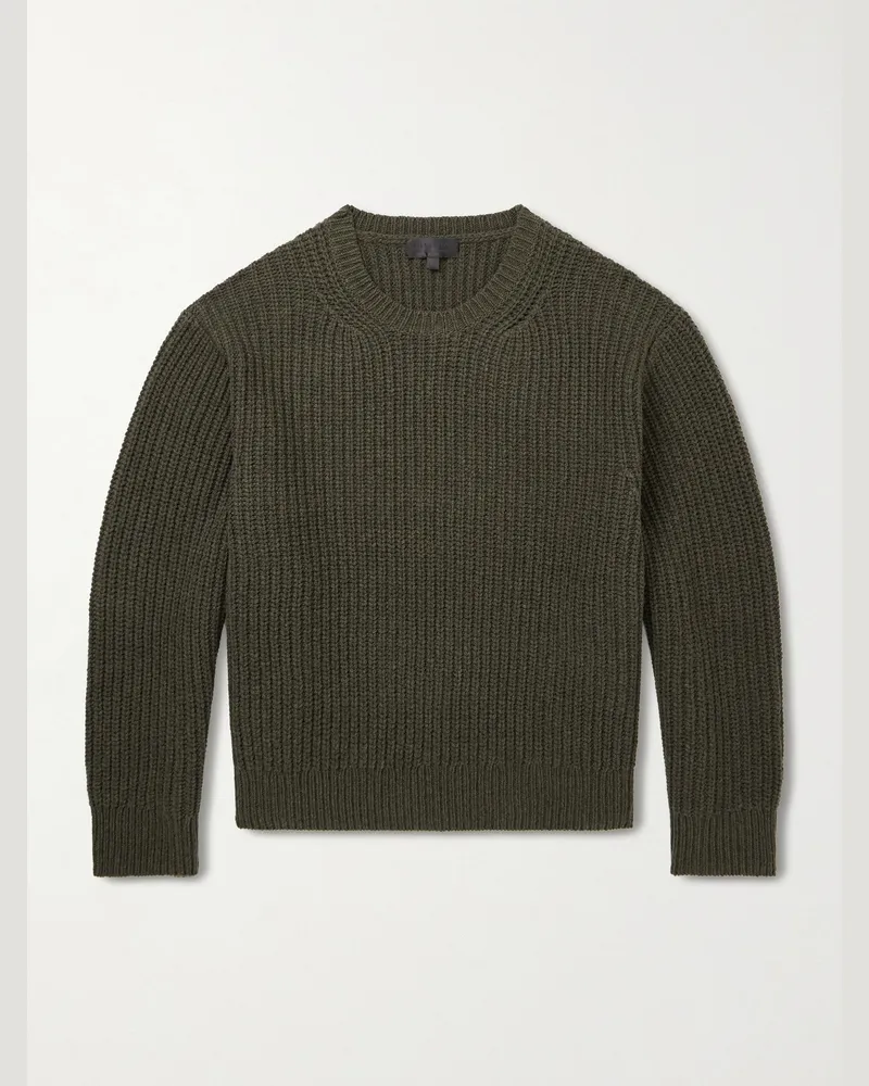 Nili Lotan Tyler Pullover aus Merinowolle in Rippstrick Grün