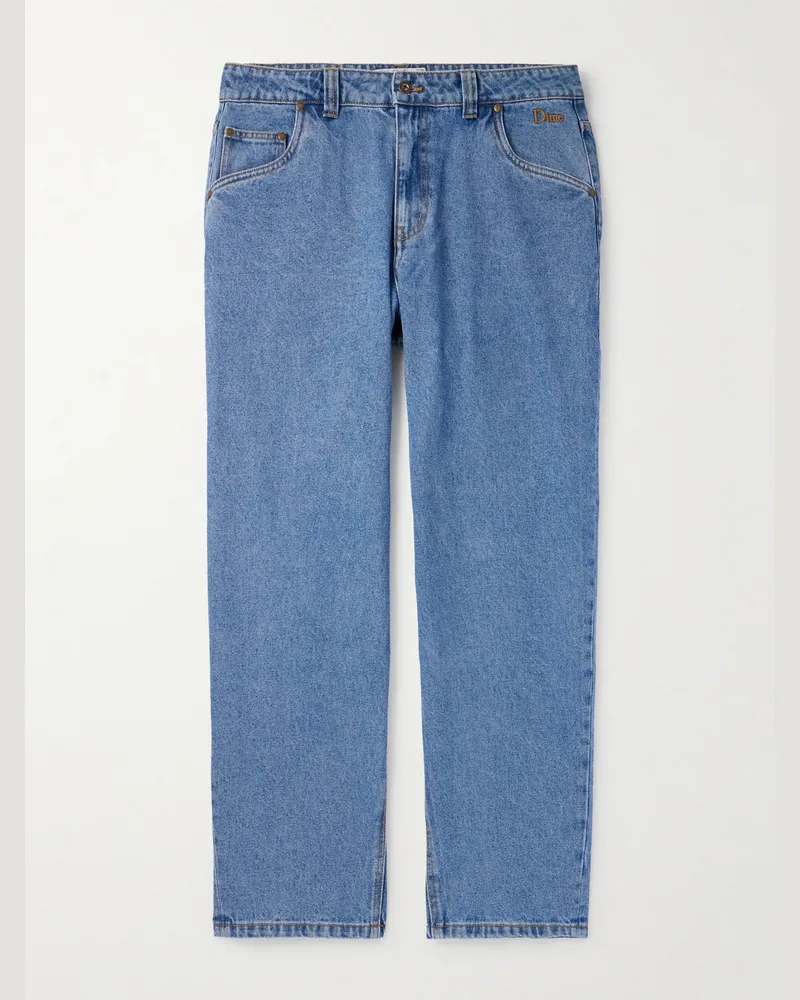 Dime Gerade geschnittene Jeans mit Logostickerei Blau