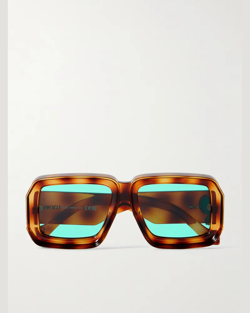 Loewe Paula's Ibiza Dive Oversized-Sonnenbrille mit eckigem Rahmen aus Azetat in Schildpattoptik Horn