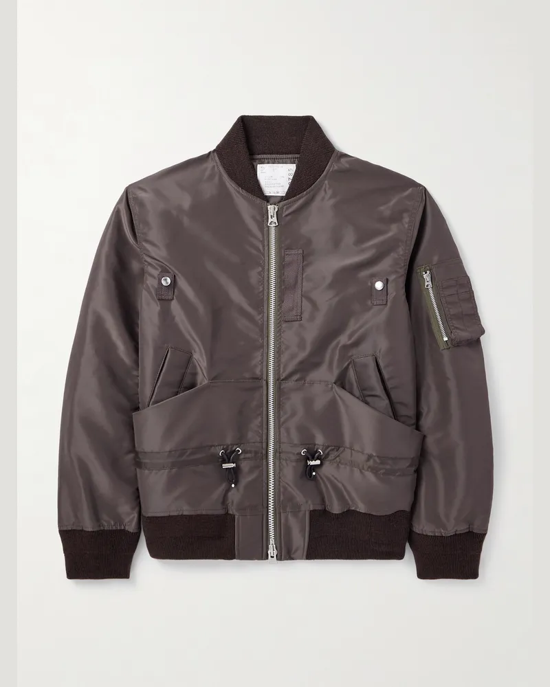 Sacai Bomberjacke aus Shell Braun