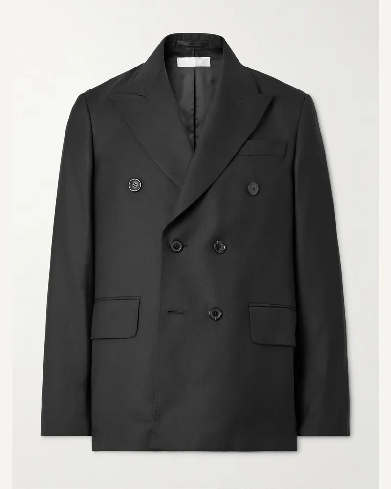 Our Legacy Doppelreihiges unstrukturiertes Sakko aus Wolle Schwarz