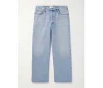 Low Slung Baggy weit geschnittene Jeans in Distressed-Optik