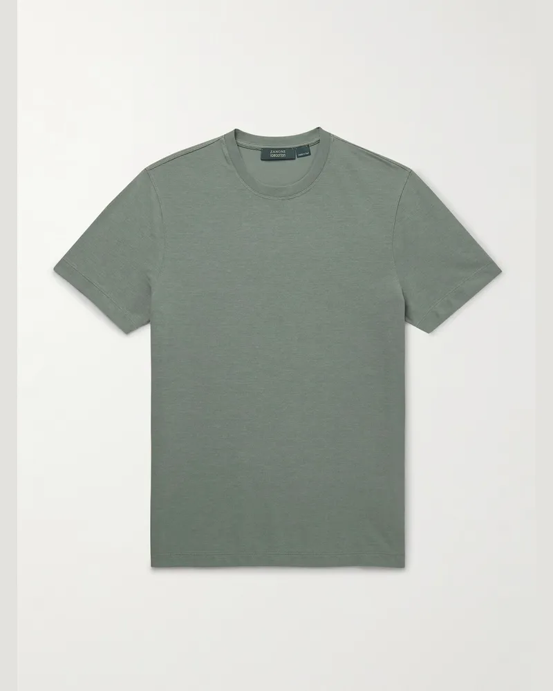 Incotex T-Shirt aus Baumwoll-Jersey Grün