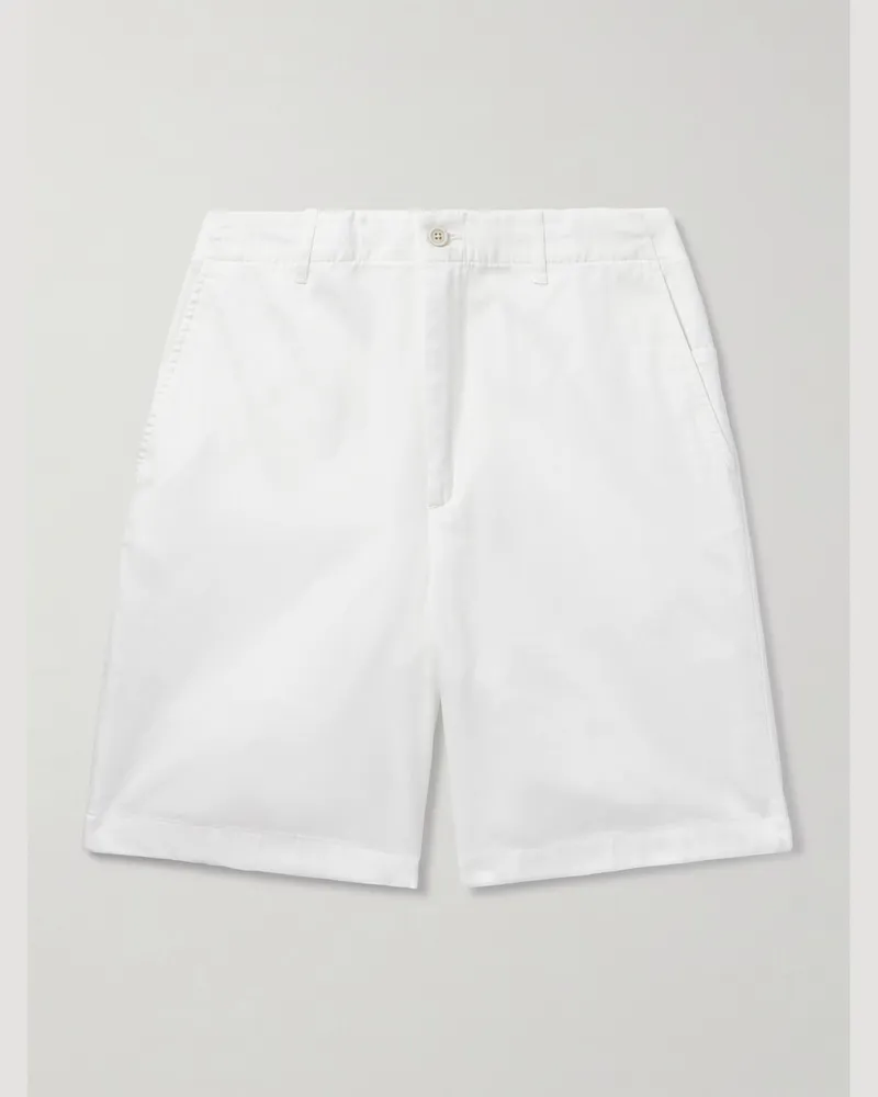 Dunhill Straight-Leg Cotton-Twill Chino Shorts White