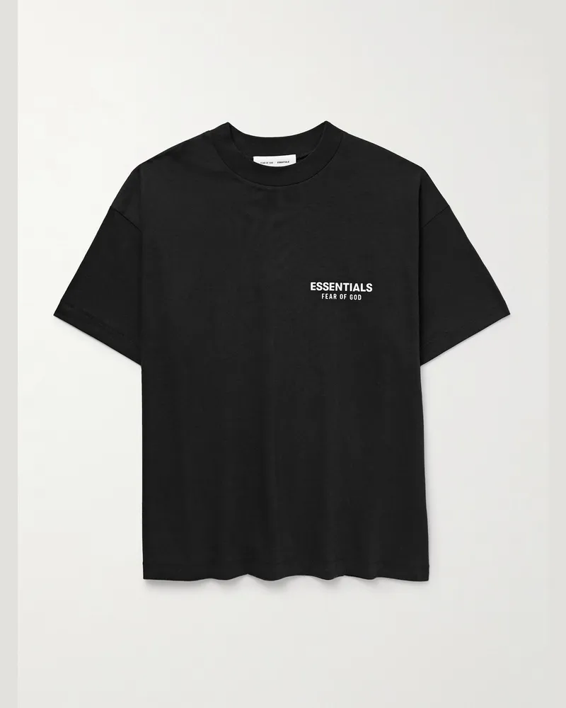 Fear of God T-Shirt aus Baumwoll-Jersey mit Logoapplikation Schwarz