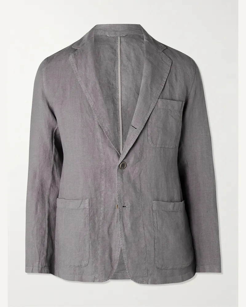 Hartford Jobby Pat Linen Suit Jacket Gray