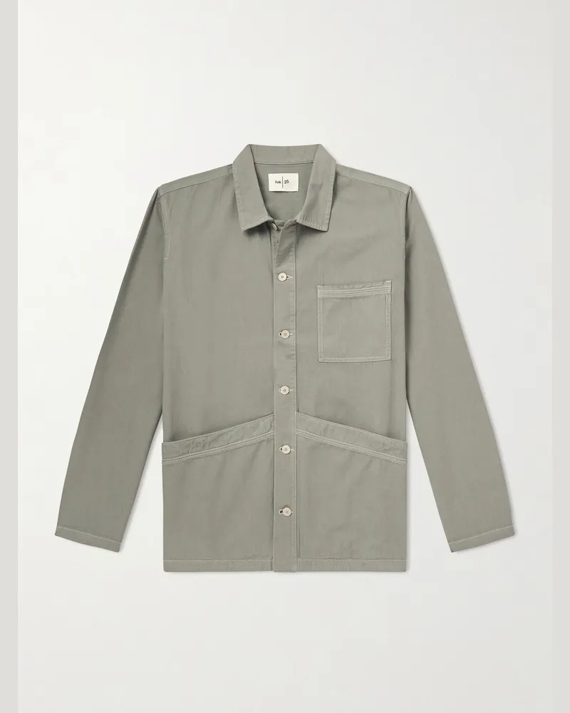 Folk Meyer Hemd aus Baumwolle mit Fischgratmuster Grün