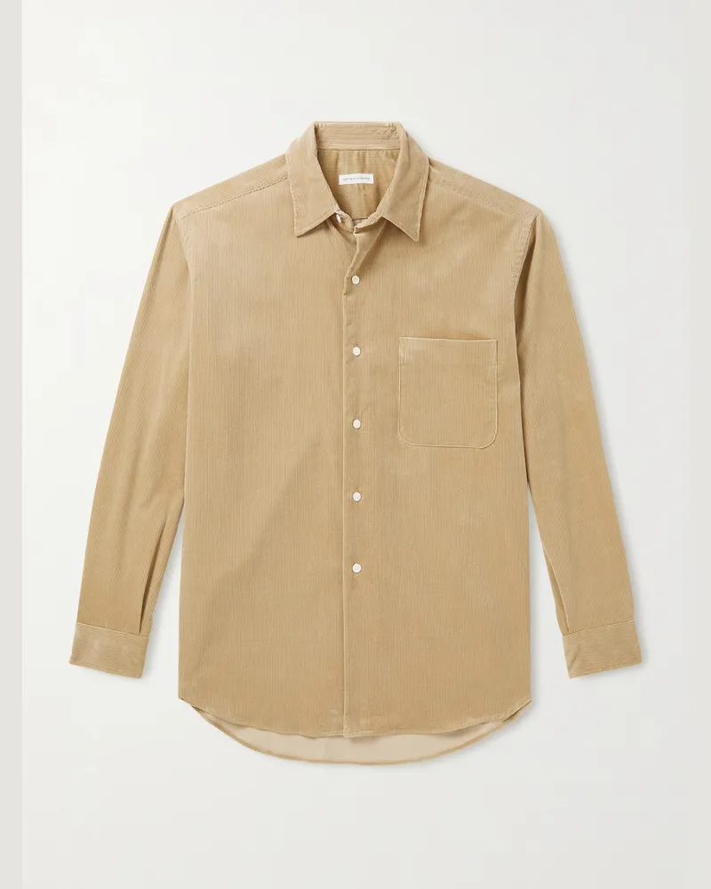 Kaptain Sunshine Hemd aus Suvin-Baumwollcord Braun