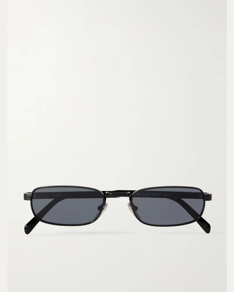 Prada Sonnenbrille mit rechteckigem Rahmen aus Azetat in Schwarztönen Schwarz