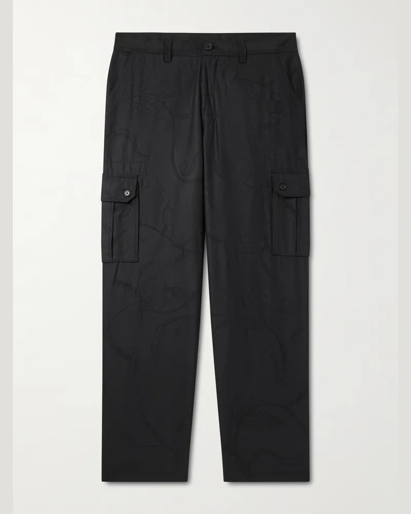 KARDO Gerade geschnittene Hose aus Wolle Schwarz