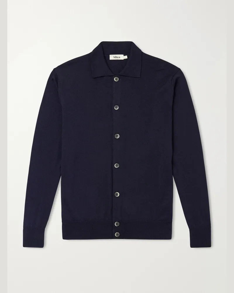 Altea Virgin Wool Cardigan Blue