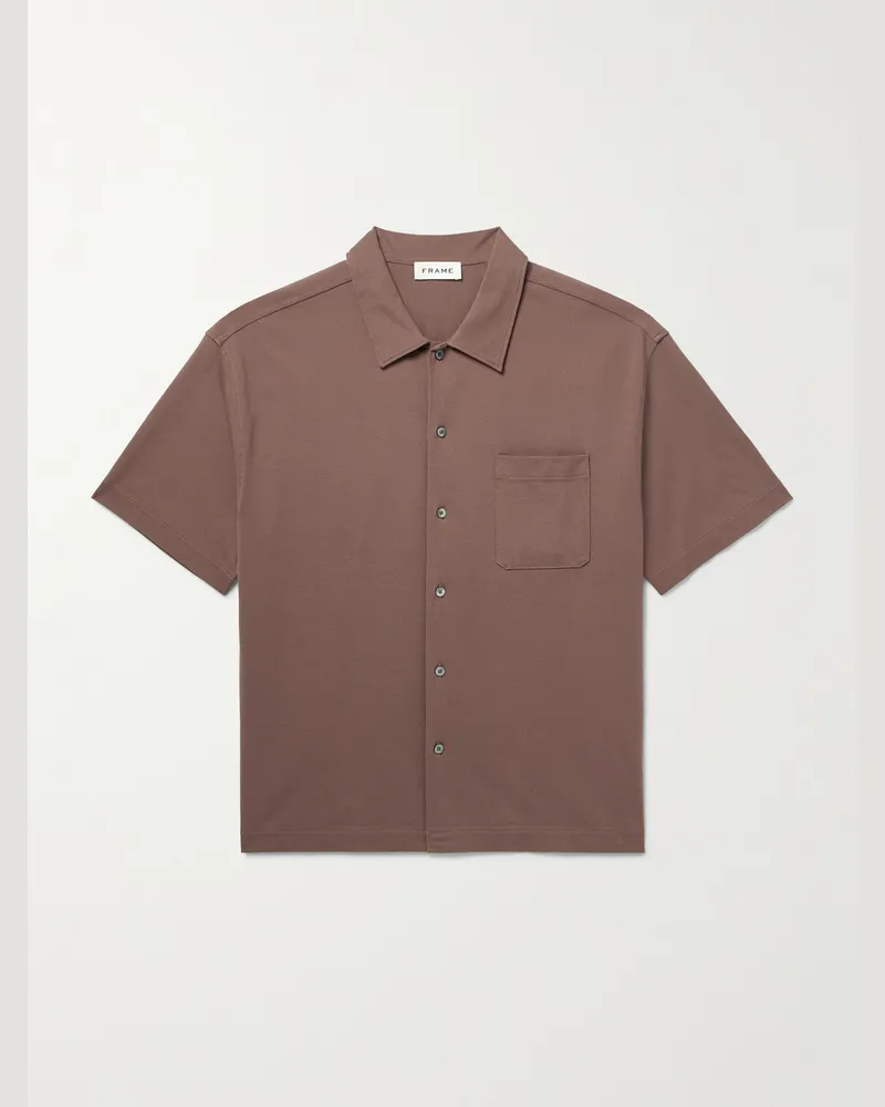 Frame Denim Hemd aus Baumwoll-Piqué Braun