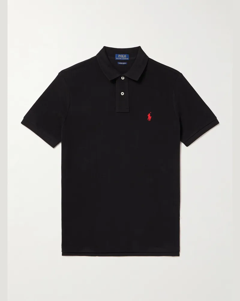Ralph Lauren Slim-Fit Cotton-Piqué Polo Shirt Black