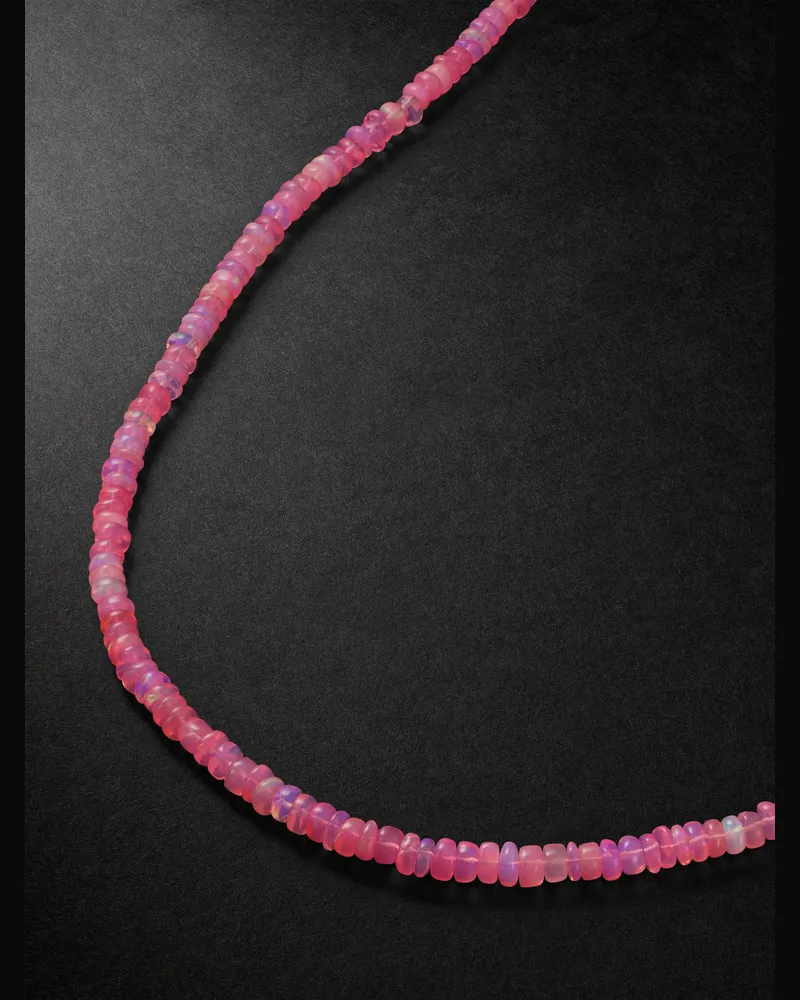 JIA JIA Mini Kette mit Zierperlen aus Opal und Details aus Gold Pink