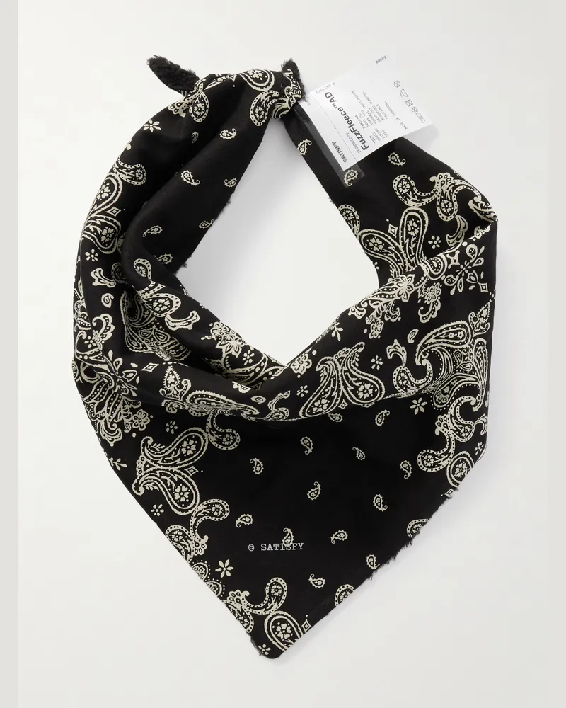 Satisfy Tuch aus „FuzzFleece™ AD“-Material mit Paisley-Print Schwarz