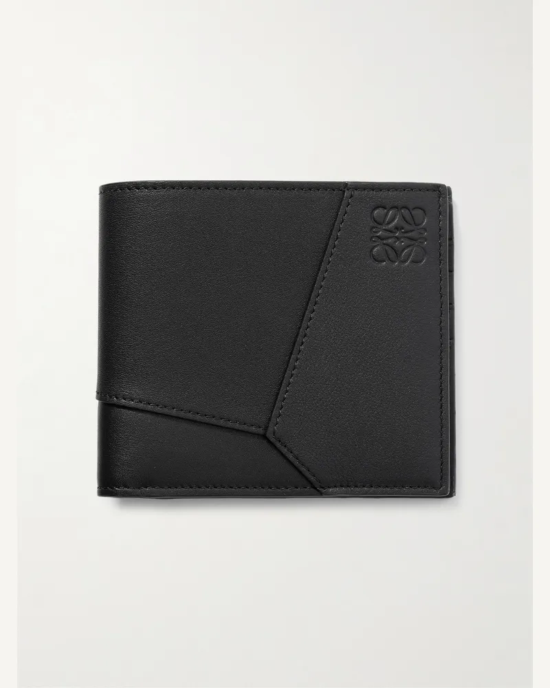 Loewe Puzzle aufklappbares Portemonnaie aus Leder mit Logoprägung Schwarz