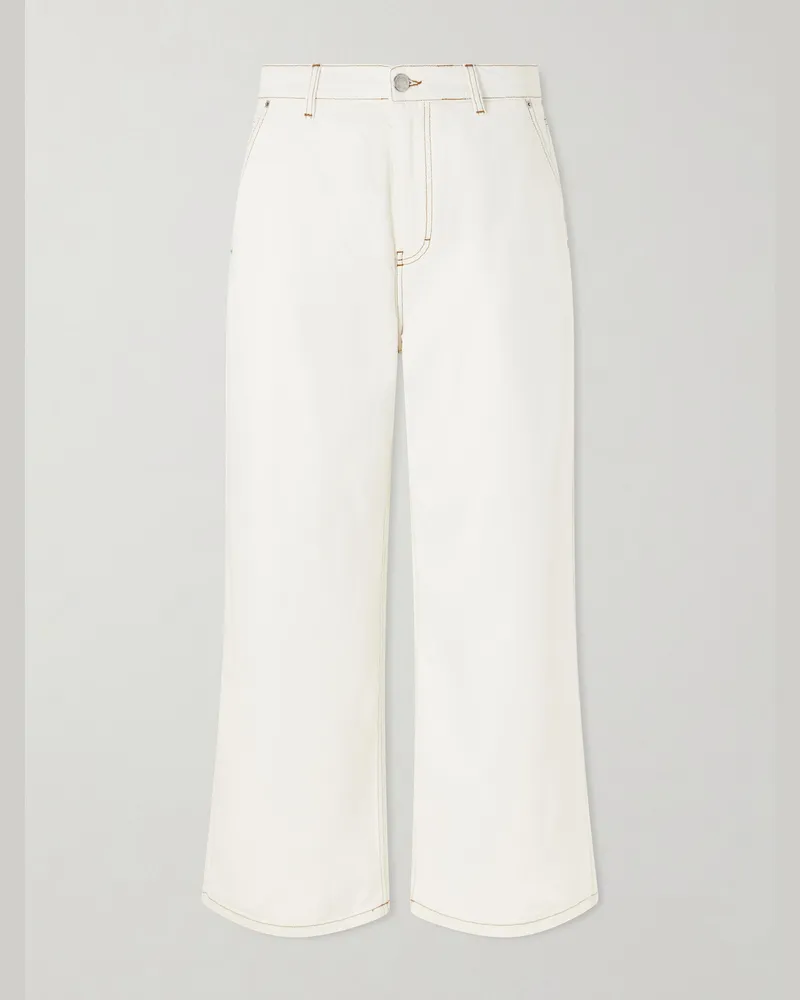 AMI Paris Wide-Leg Jeans White
