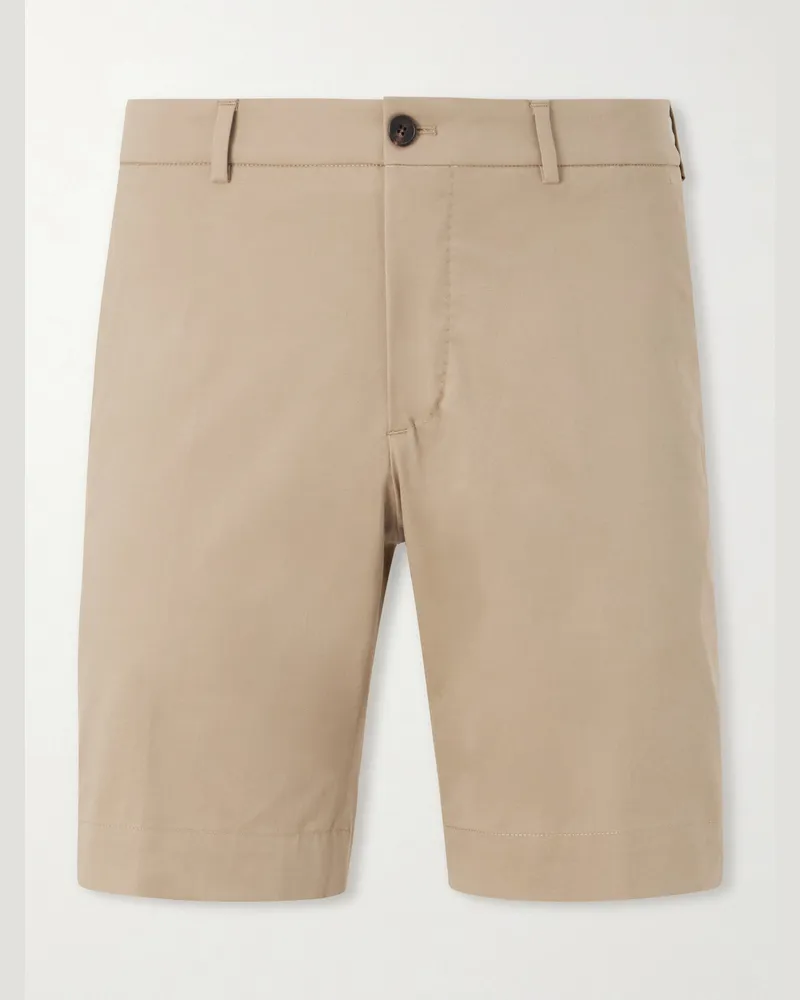 Slowear Schmal geschnittene Chinoshorts aus Gabardine aus einer Baumwollmischung Neutral