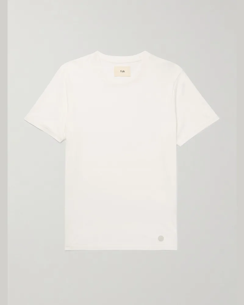 Folk Assembly Cotton-Jersey T-Shirt White