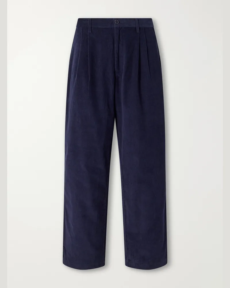 KARDO Antonio Straight-Leg Cotton-Corduroy Suit Trousers Blue