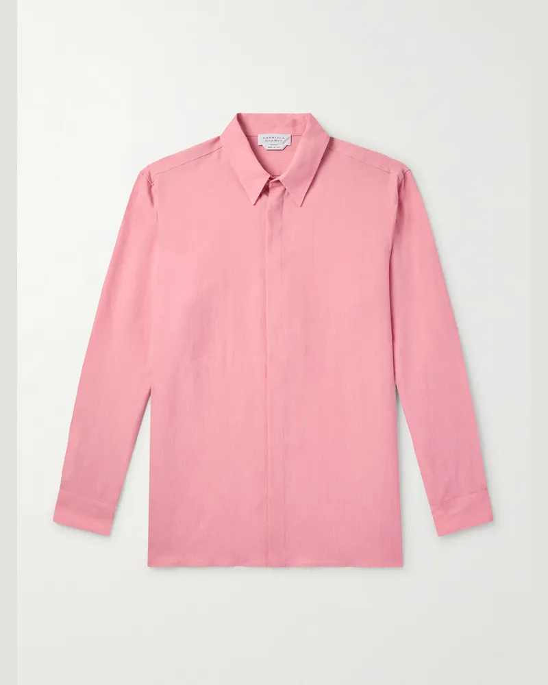 Gabriela Hearst Nicolas Hemd aus Leinen Pink