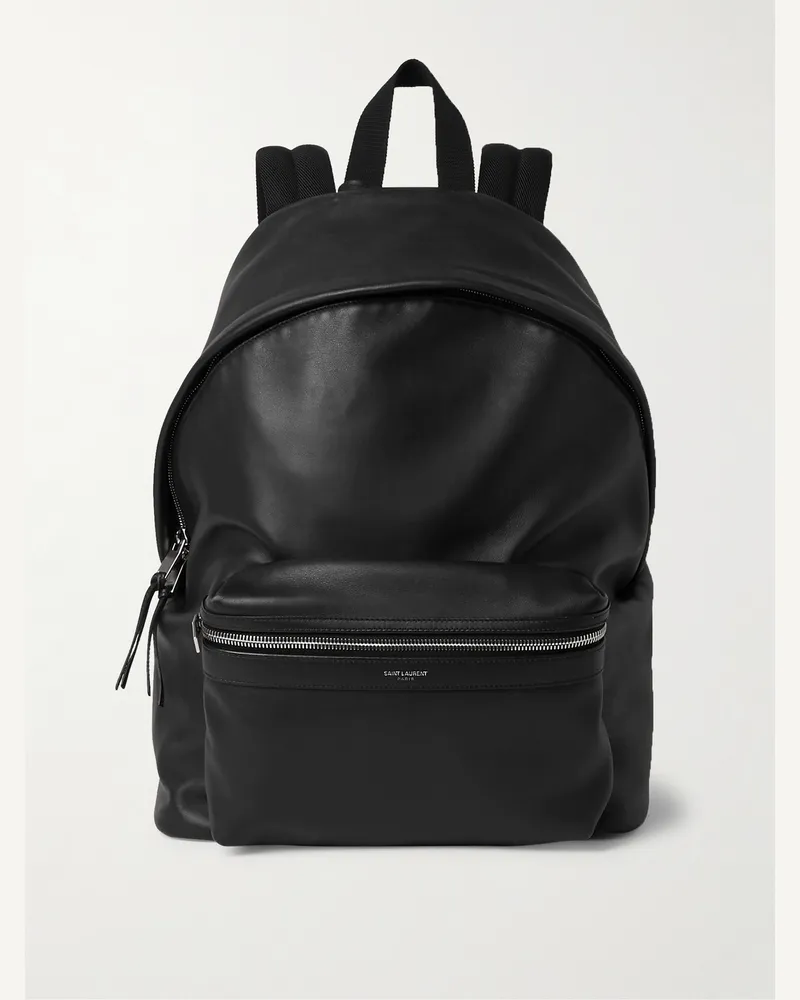Saint Laurent City Leather Backpack Black