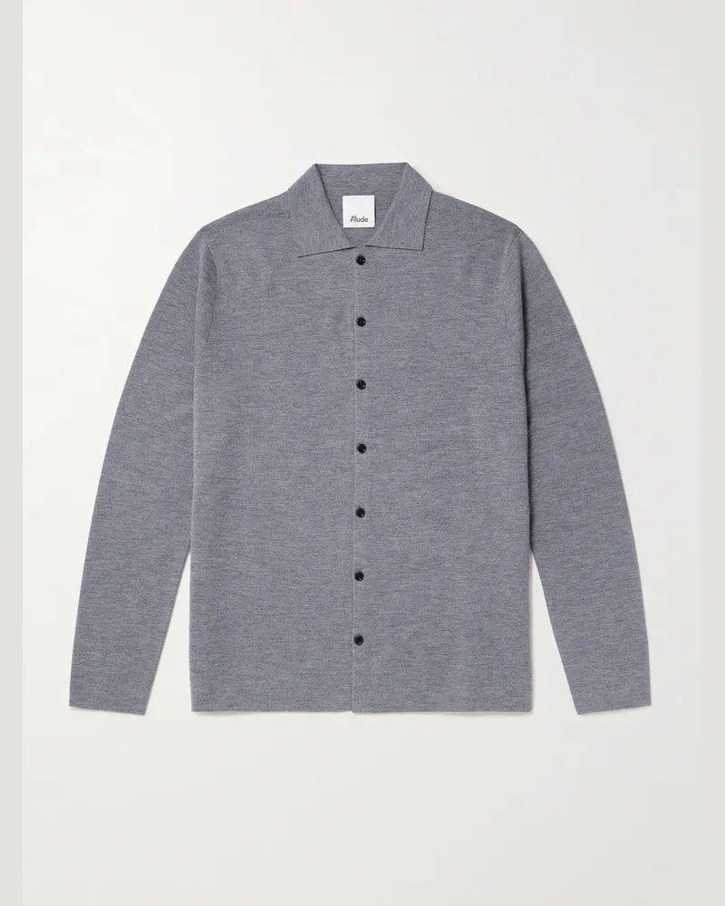 ALLUDE Virgin Wool Cardigan Gray