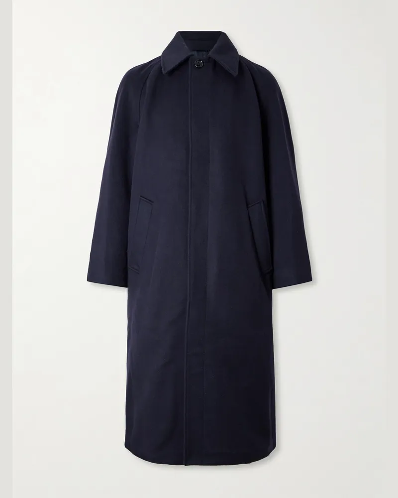 Valentino Garavani Oversized Wool and Cashmere-Blend Coat Blue