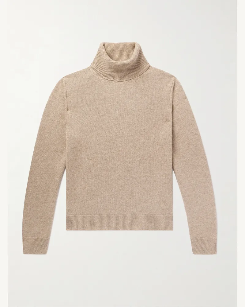 Celine Schmal geschnittener Rollkragenpullover aus Kaschmir Braun