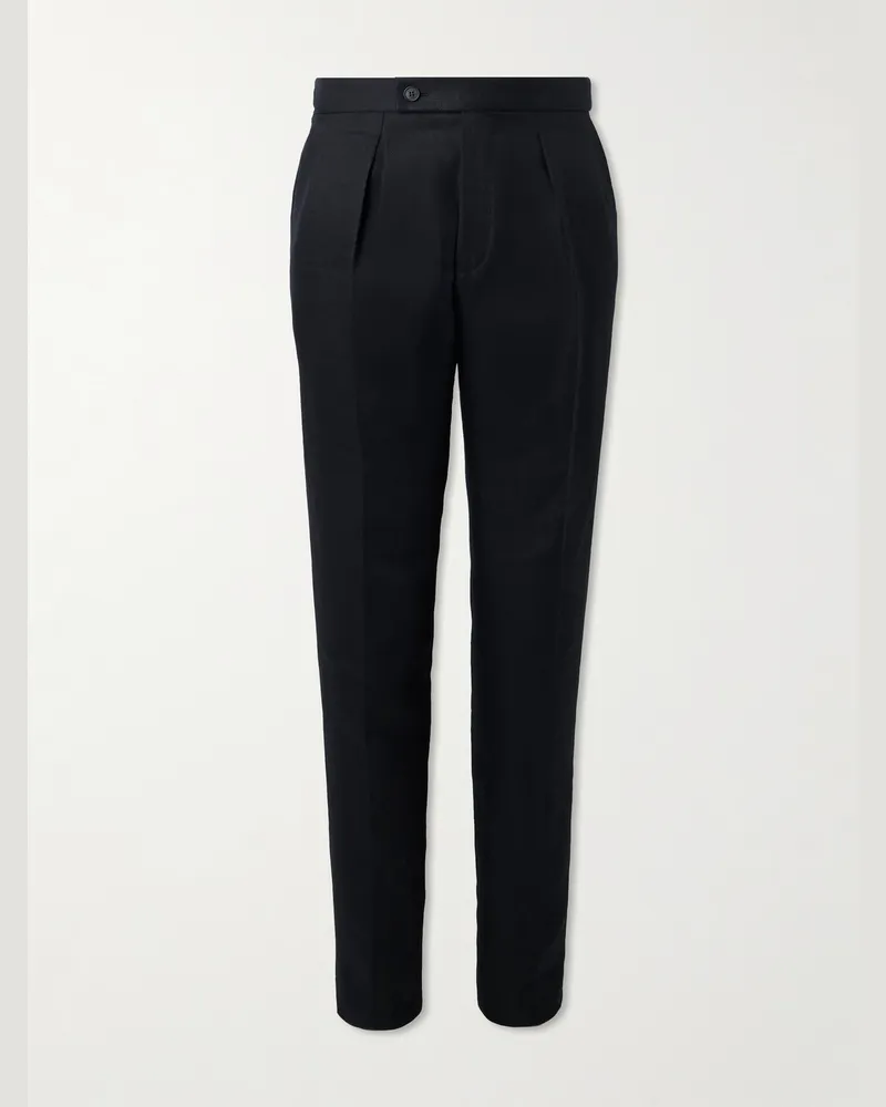 Incotex Venezia 1951 schmal zulaufende Hose aus einer Leinenmischung mit Falten Braun