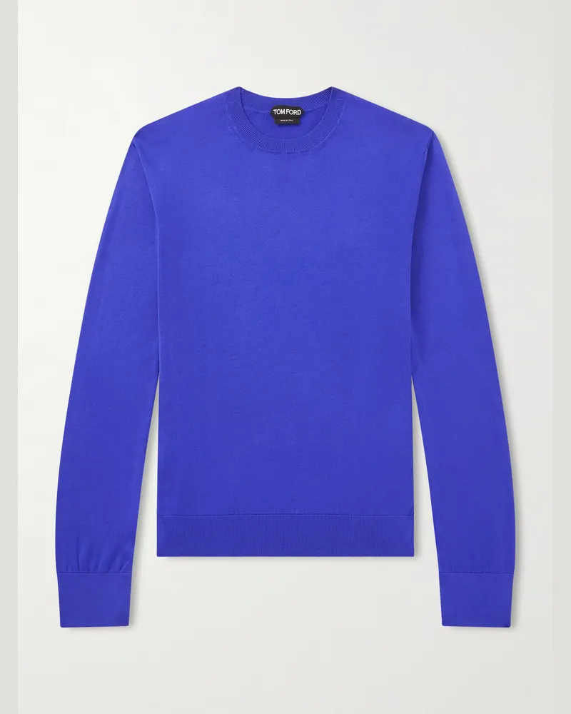 Tom Ford Pullover aus Seide Blau