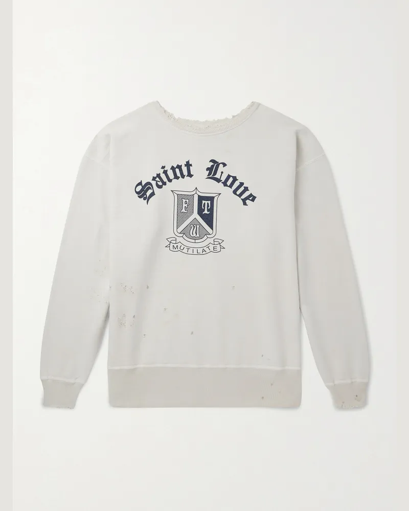 SAINT MXXXXXX Sweatshirt aus Baumwoll-Jersey mit Logoprint Weiß