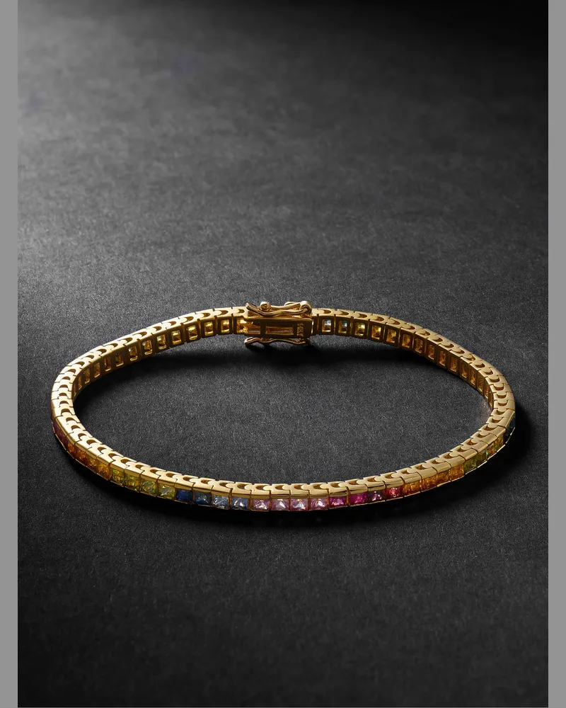 MATEO Tennisarmband aus Gold mit Saphiren Gold