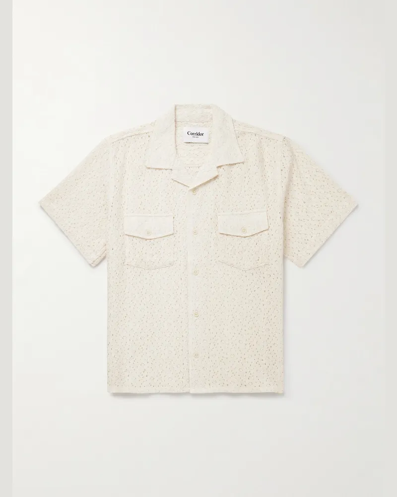 Corridor Hemd aus Spitze aus einer Baumwoll-Nylon-Mischung mit Reverskragen Neutral
